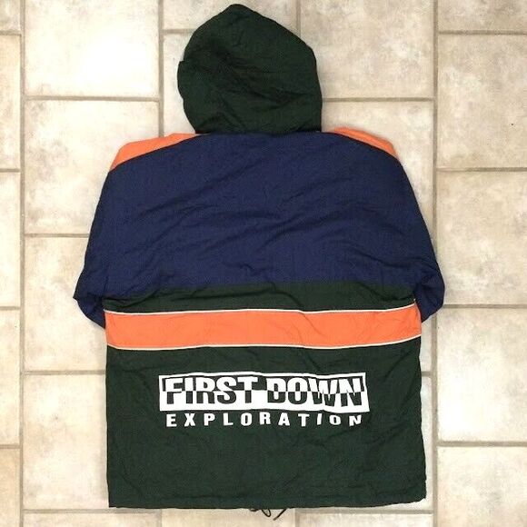 First Down Exploration-Men's Sz XL-Blue/Green/Orange-Puffer Jacket-Duck Down-VTG - Picture 2 of 11